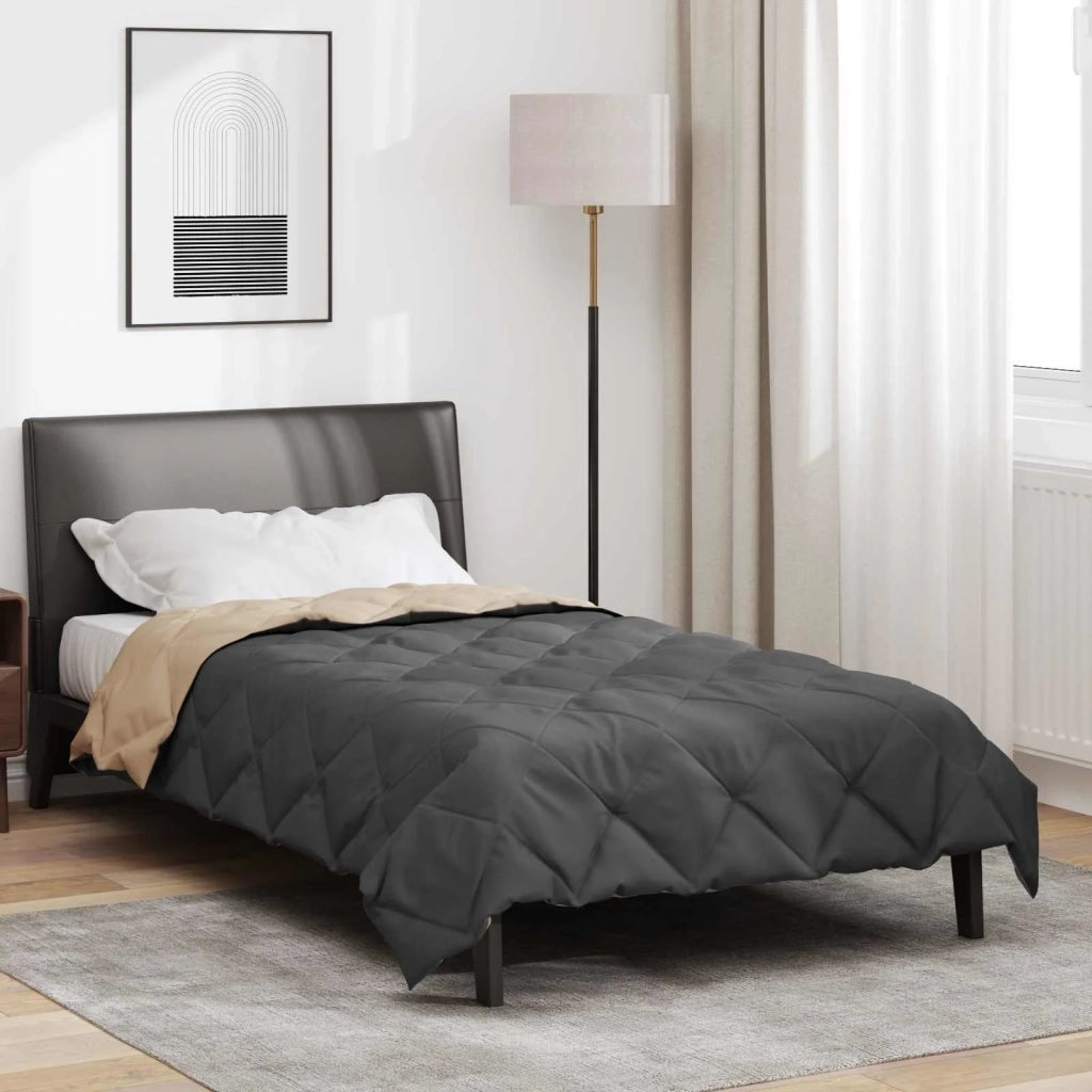 Duvet Estivo Antracite e Talpa 220 x 135 cm Microfibra 42025421