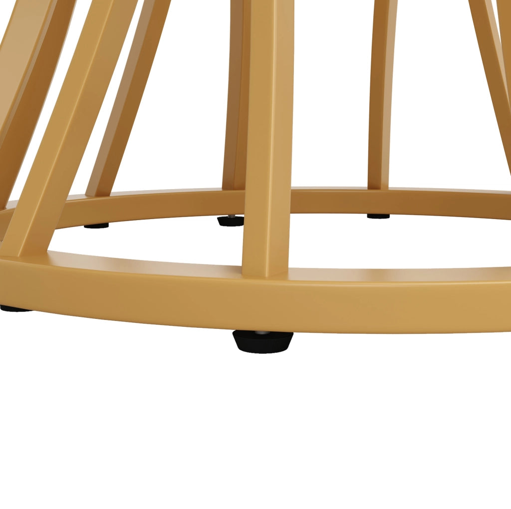 TAVOLO Rotondo 80x80x76 cm MDF e Metallo Colore Oro