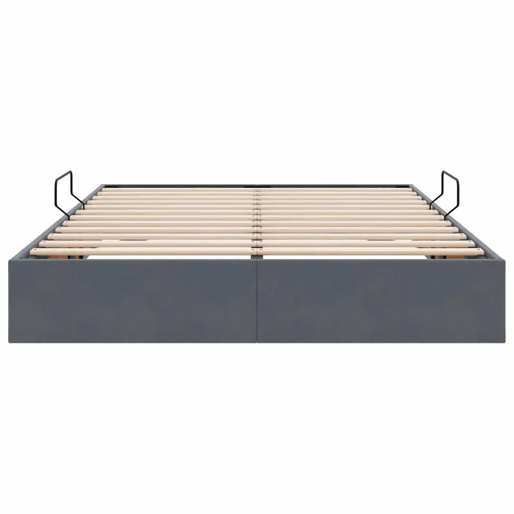 Letto ottomano Grigio Scuro 140 x 200 cm Velluto 3442887