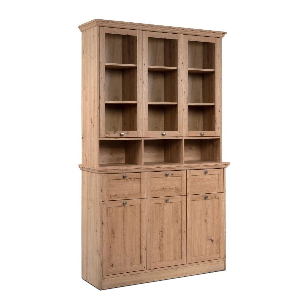 Credenza con vetrina Timber54A 120x40x200H Il fascino del legno naturale nella tua casa