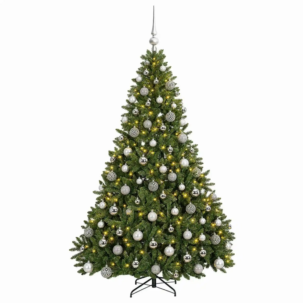 Albero di Natale artificiale verde chiaro con palline 180 cm 3467012