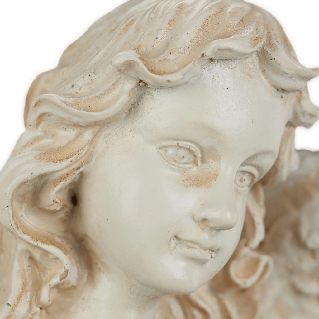 Statua decorativa angelo femminile classico 30 x 15 x 15 cm in resina bianca 13_0004903