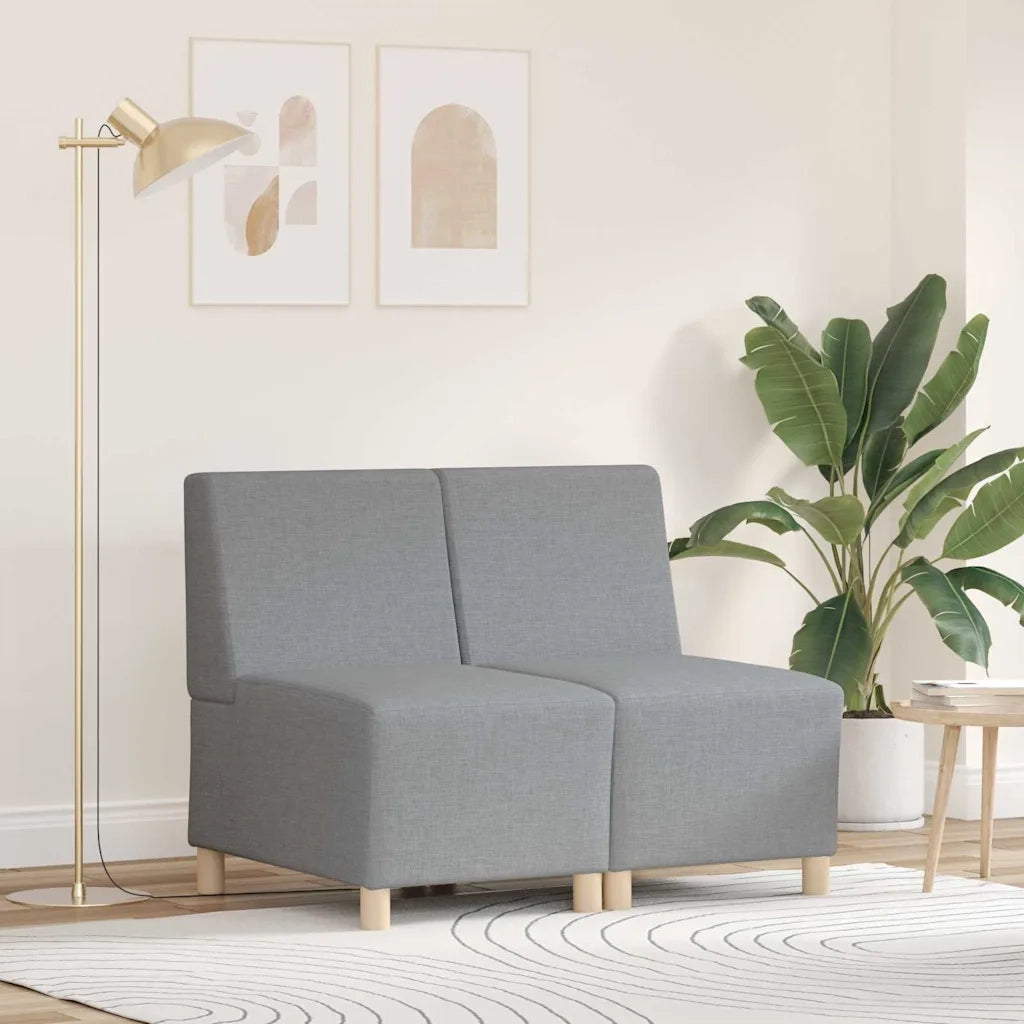 Unità di Divano Modulare Senza Braccioli 2 pcs Grigio chiaro