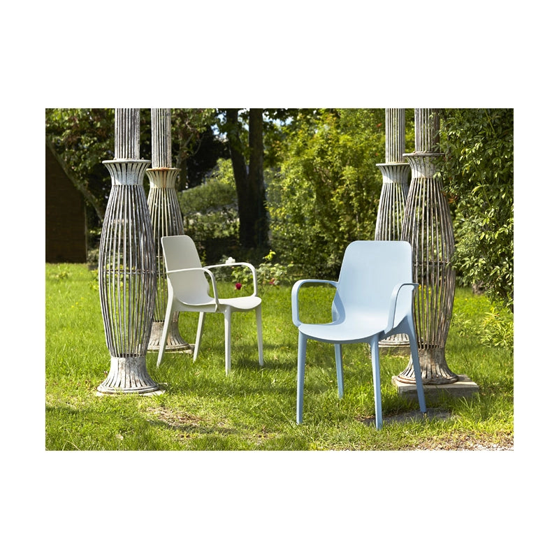 SET 4 SEDIE GINEVRA TECNOPOLIMERO CON BRACCIOLI SCAB DESIGN - Senape 22
