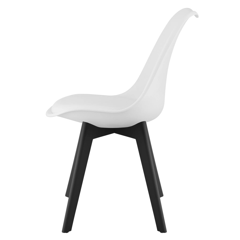 Sedia VALORA RIXK - Bianca con gambe nere x2