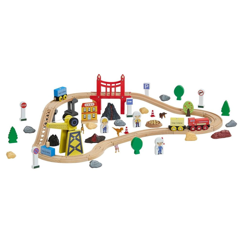 Giocattoli Trenino Bambini 70 Pezzi Gru Magnetica Treni Legno 3-8 Anni Costruzione Compatibile Principali Marche