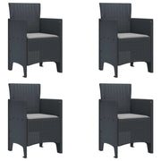 Sedia da Giardino 4 pcs Antracite 53 x 49 x 85 cm Polipropilene