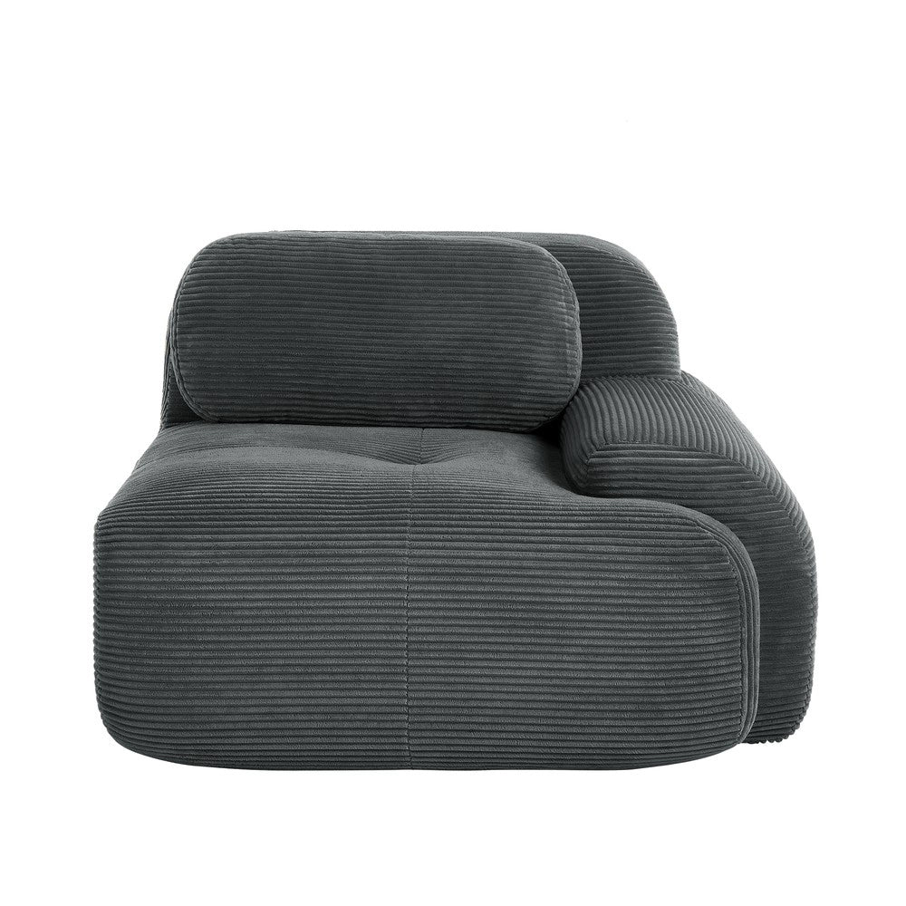 Divano angolare ¨C Minimal ¨C velluto grigio con cuscini