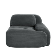 Divano angolare ¨C Minimal ¨C velluto grigio con cuscini