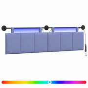 Testiera | Testata sospesa Con luce LED Blu jeans Tessuto