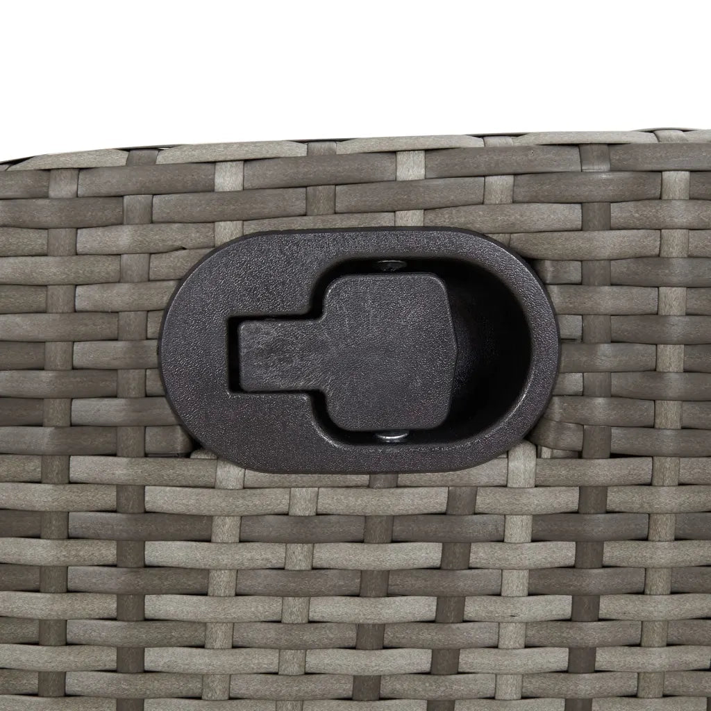 Set da Pranzo da Giardino 7 pz con Cuscini in Polyrattan Grigio