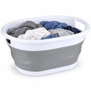Cesto Portabiancheria Pieghevole in Silicone 38L con Maniglie Porta Biancheria 61.5x44x27cm