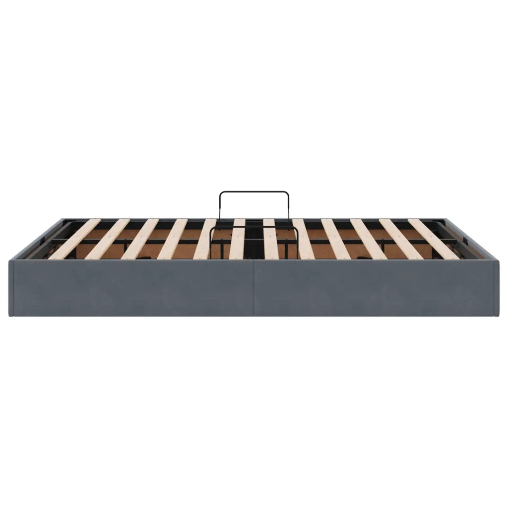 Letto ottomano Grigio Scuro 140 x 200 cm Velluto 3442887