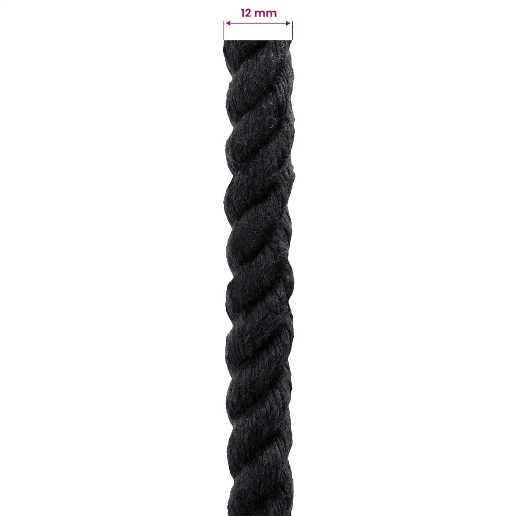 Corda di Cotone 12 mm 50 m Nero 100% Cotone 42011814