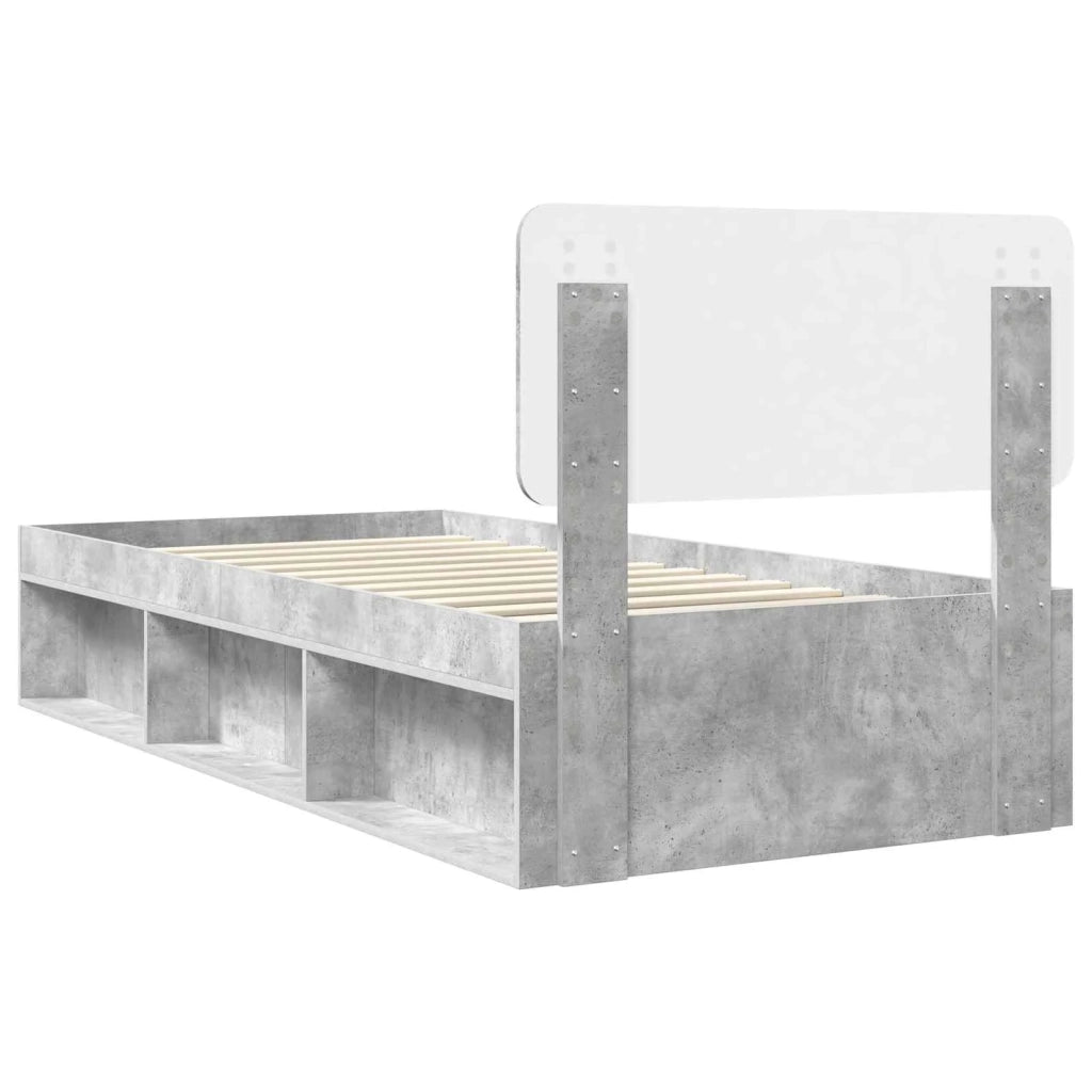 Letto singolo | Letto per adulti | Struttura del letto Grigio Concret¨¨ 75 x 190 cm Pino massello