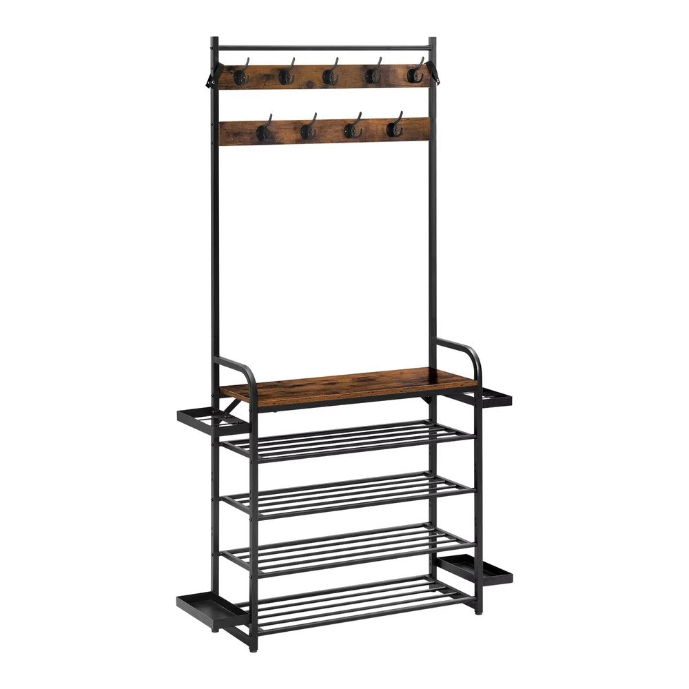 Appendiabiti con ripiani per ingresso ¨C Minimal ¨C Legno multistrato