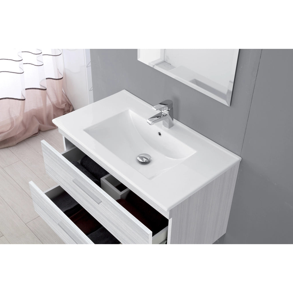 COMPOSIZIONE BAGNO CM80 2 CASSETTI GRIGIO.
