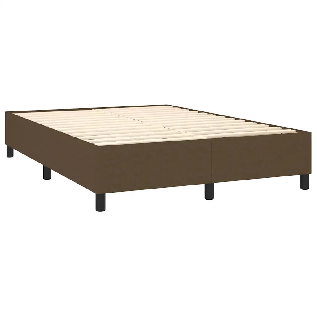 Letto a Molle Materasso e LED MarroneScuro 140x190cm in Tessuto 3135192