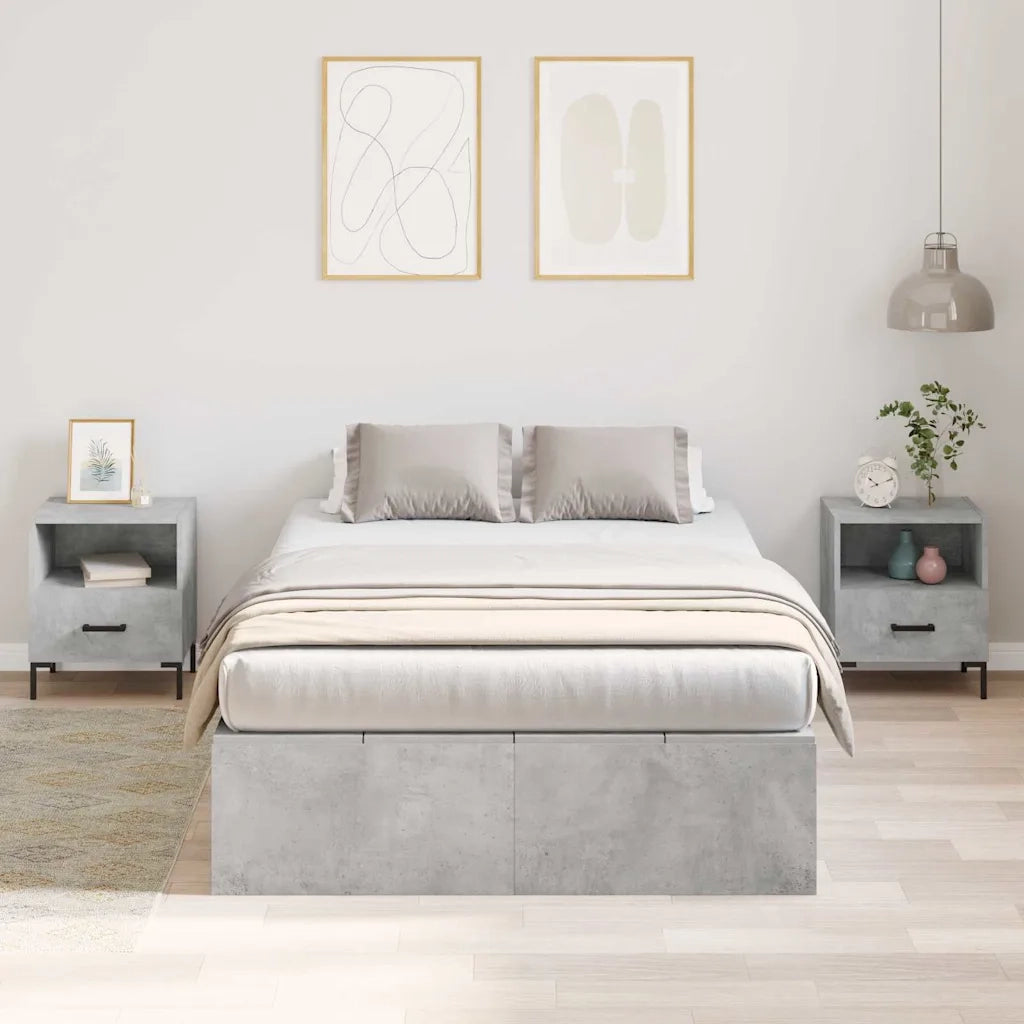 Struttura letto con contenitore Grigio cemento 120 x 190 cm 3335424