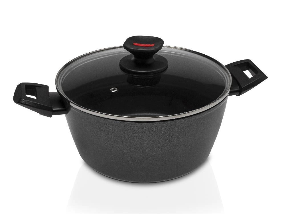 Casseruola Antiaderente ad Induzione con Coperchio in Vetro Evolution 20 cm