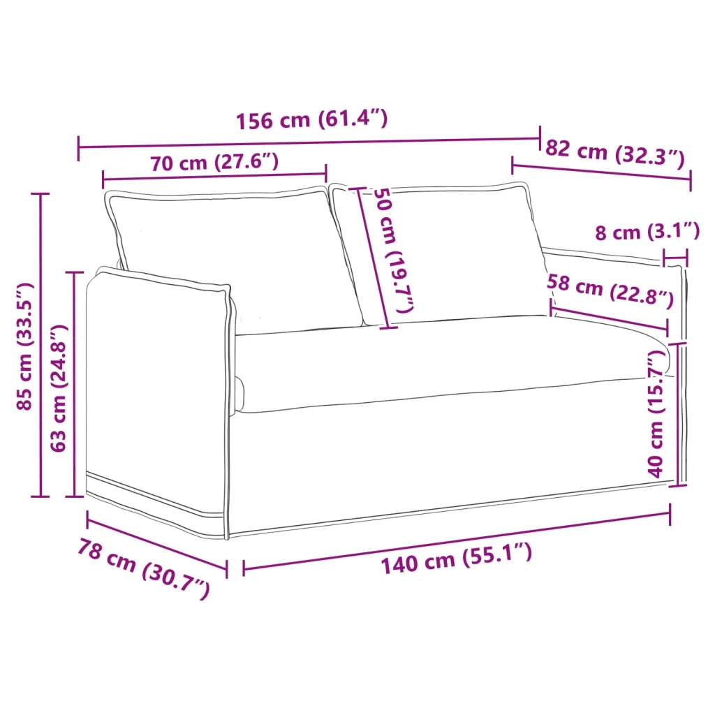 Set di divani 2 pcs Verde Scuro 156 x 82 x 85 cm Tessuto 3407570