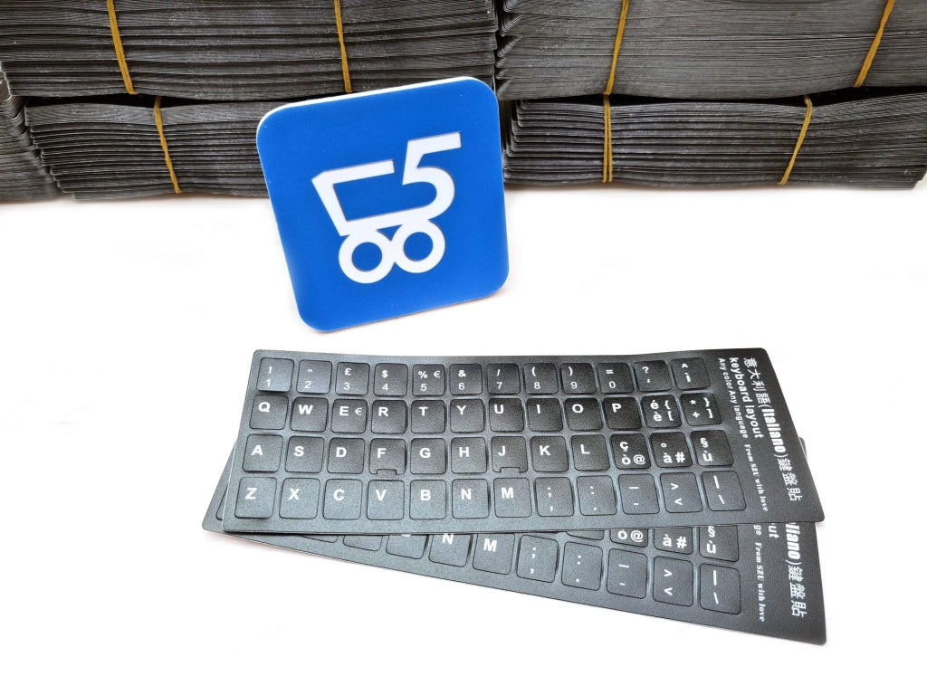 Kit 2 Sticker adesivi universali per tastiera in lingua Italiana IT universale per ricondizionare Dell Lenovo Hp Fujitsu Asus Acer