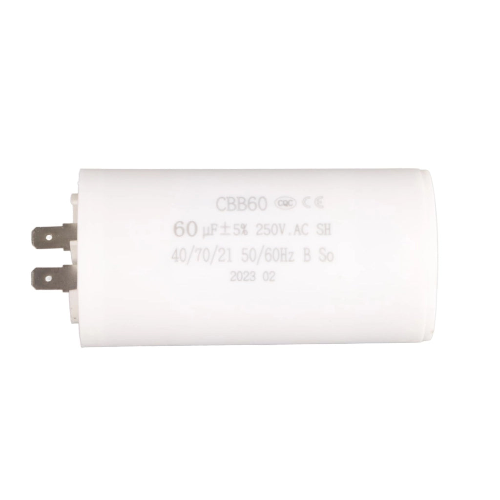 Condensatore CBB60, capacità 60 µF, tensione 250 V AC, frequenza 50/60 Hz