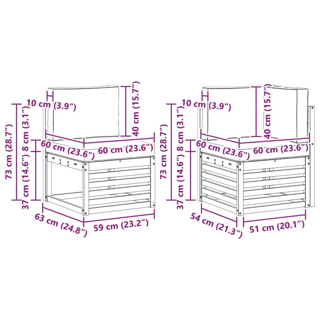 Set di divani da esterno 7 pcs Bianco e Beige 3392013