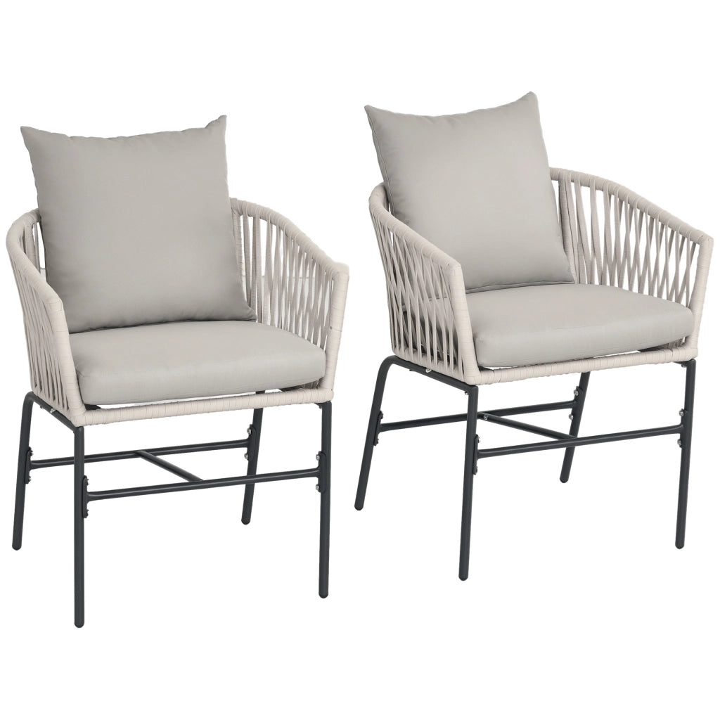Sedie da giardino ¨C zephmum ¨C set 2 pezzi, metallo, beige