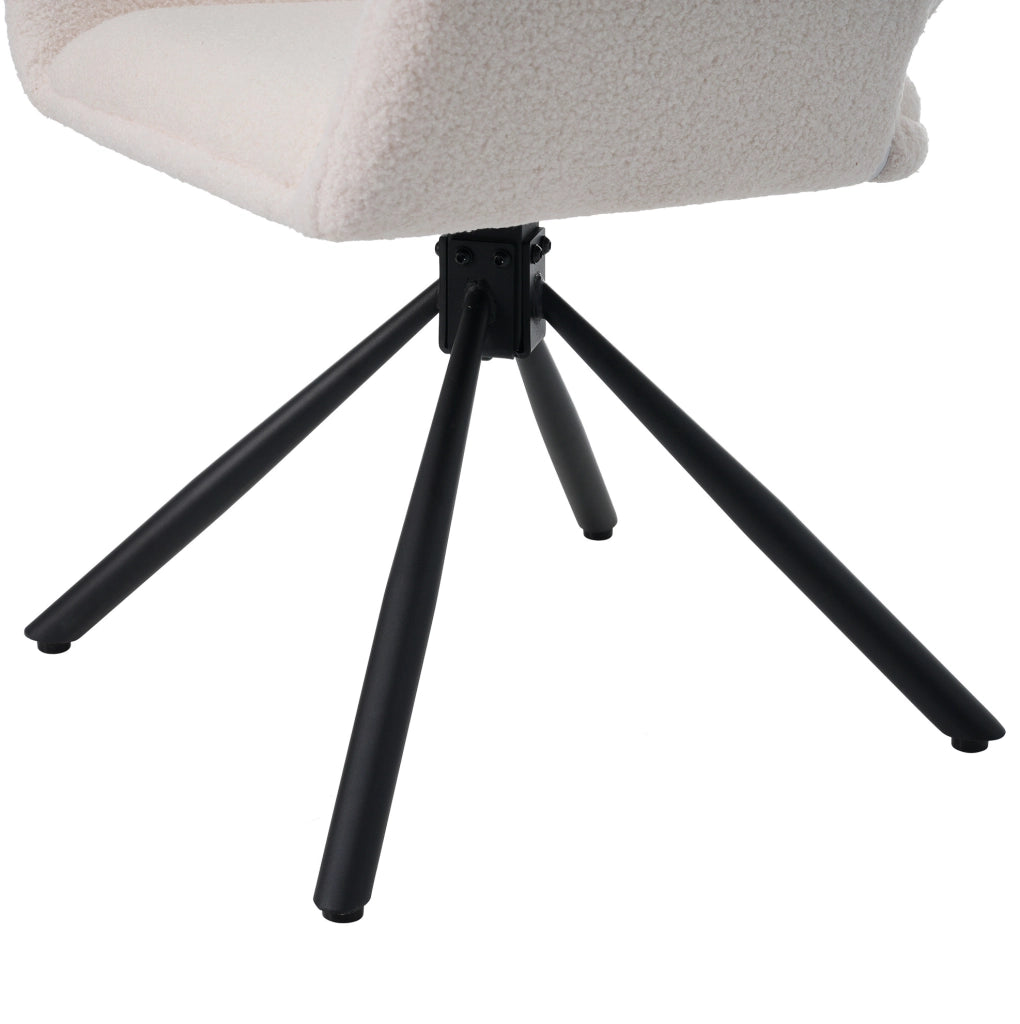 SEDIA Girevole con Braccioli Set da 6 pezzi Sherpa Bianco