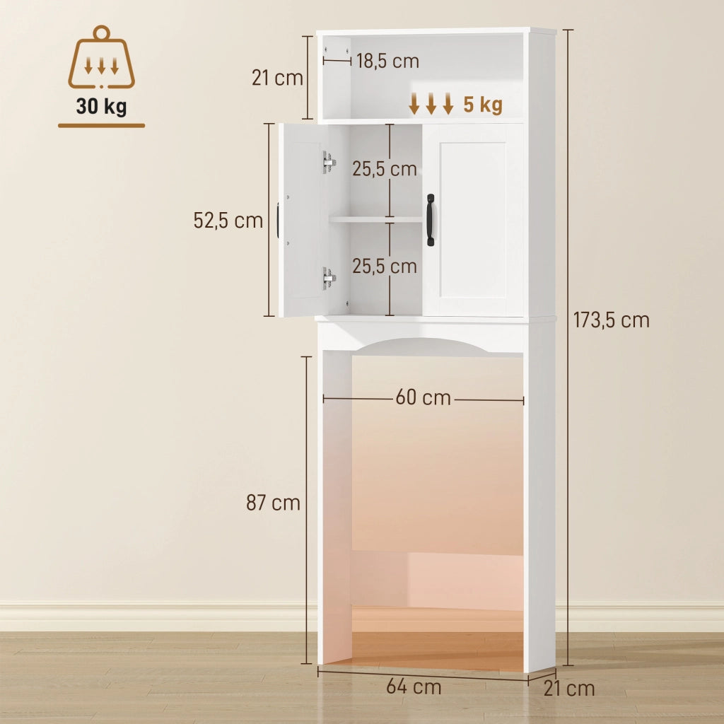 Armadio da Bagno con Ante ¨C Minimal ¨C Bianco 64x21x173,5 cm