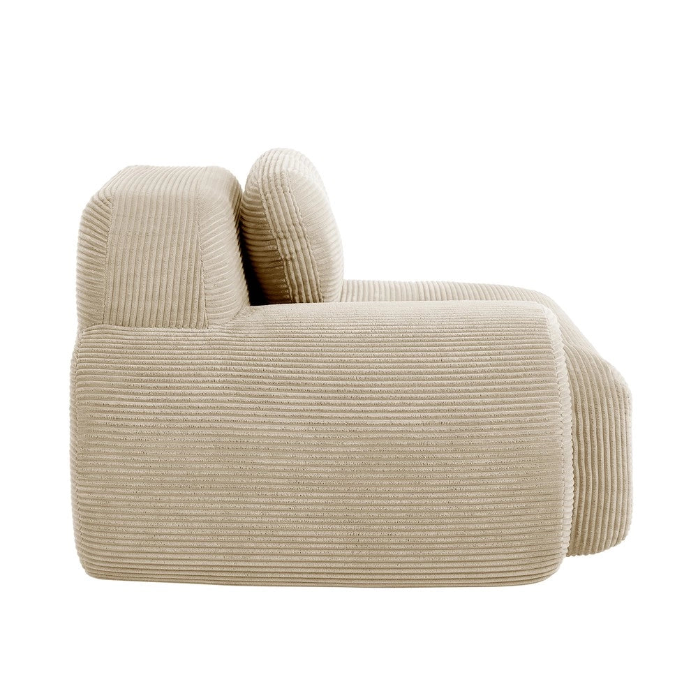 Divano angolare ¨C Minimal ¨C beige tessuto con cuscini