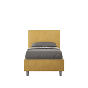 BS COM Letto singolo contenitore imbottito 90x210 microfibra ocra
