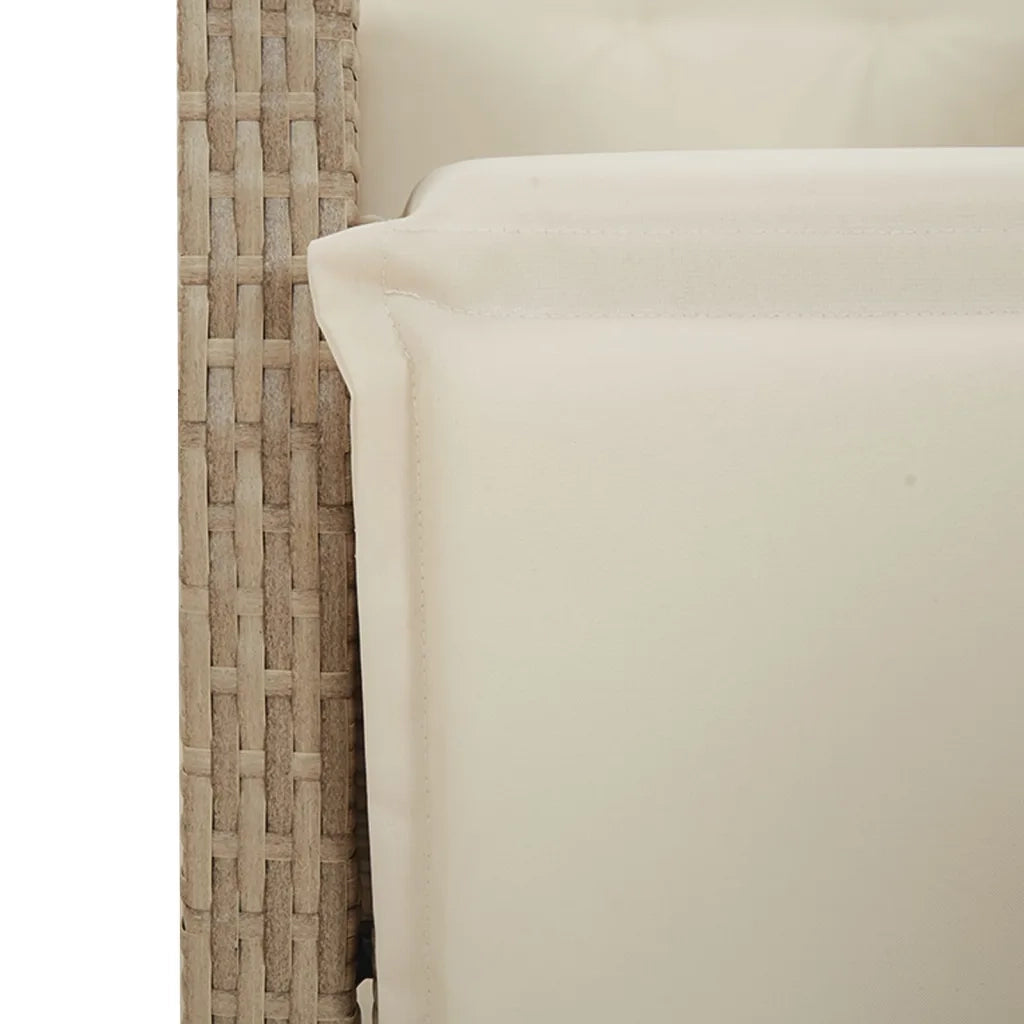 Set da Pranzo da Giardino 9 pz con Cuscini Beige in Polyrattan 3212715