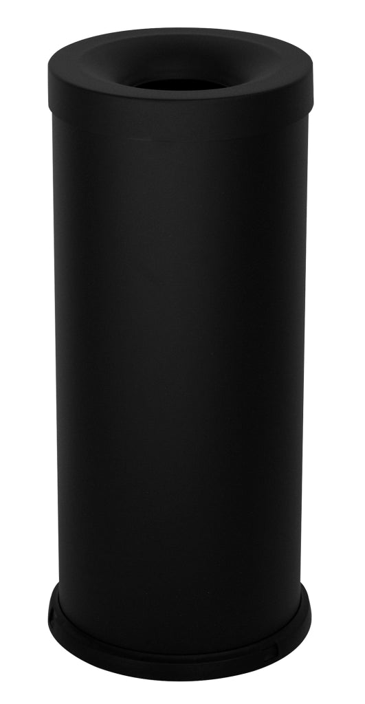 Pattumiera Gettacarte Ø25xh60 cm Autoestinguente In Acciaio Verniciato Nero