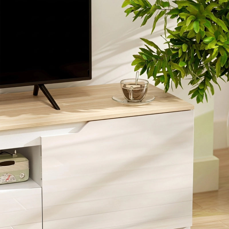 Mobile porta TV bianco e naturale 160 cm