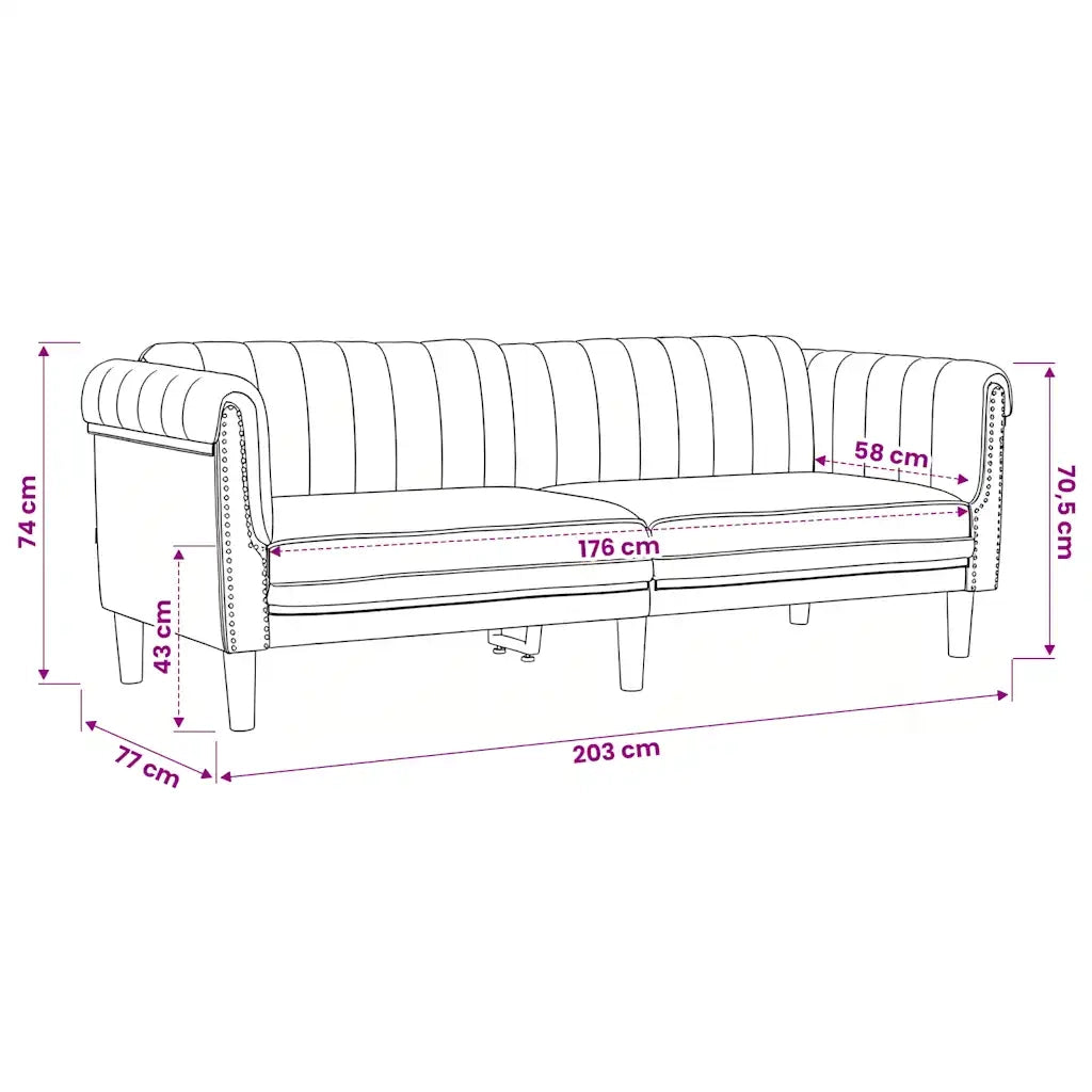 Set di Divani 2 pz Nero in Velluto 3209224