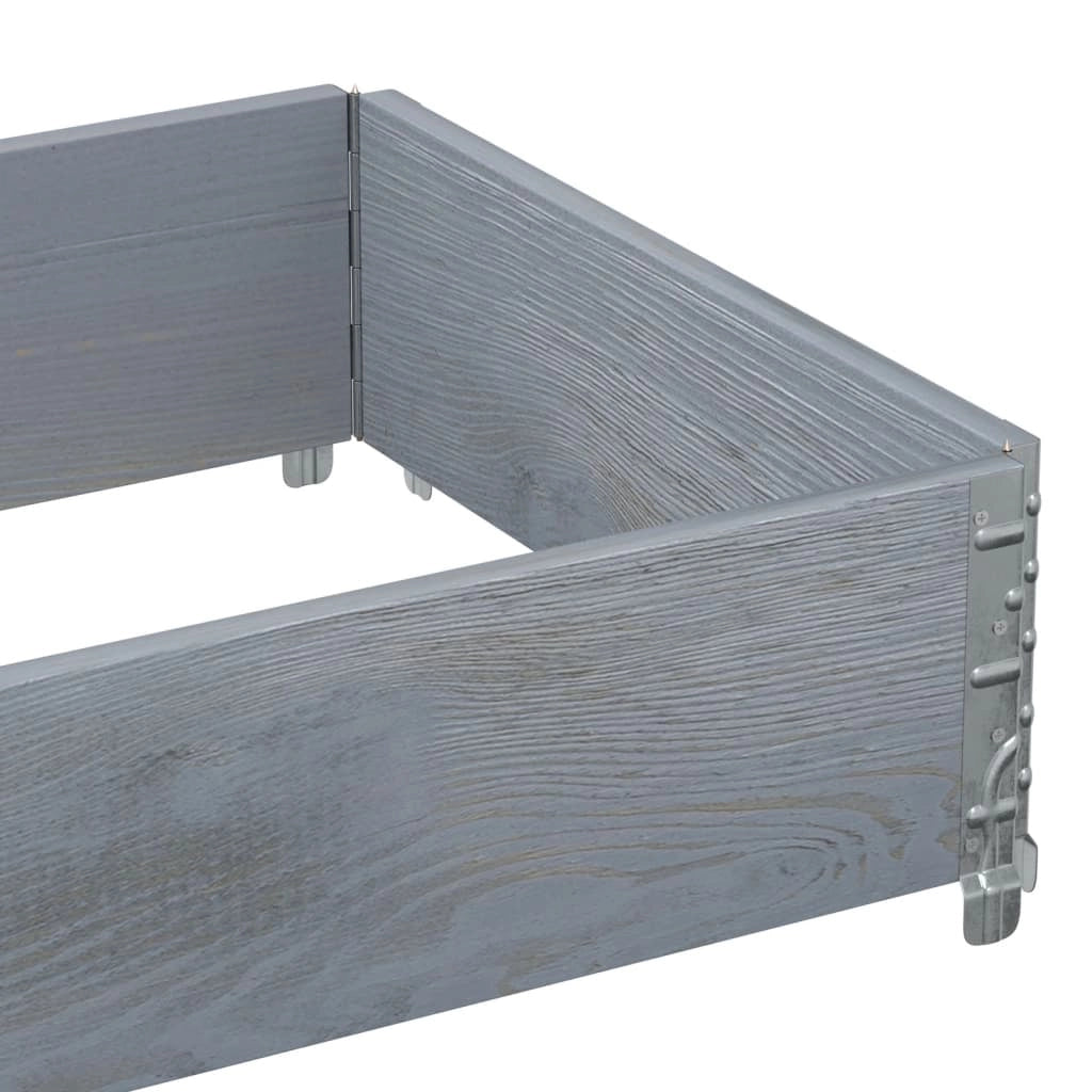 Fioriera rialzata per piante fiori terrazza giardino 80 x 60 cm legno massello di pino grigio 02_0037878