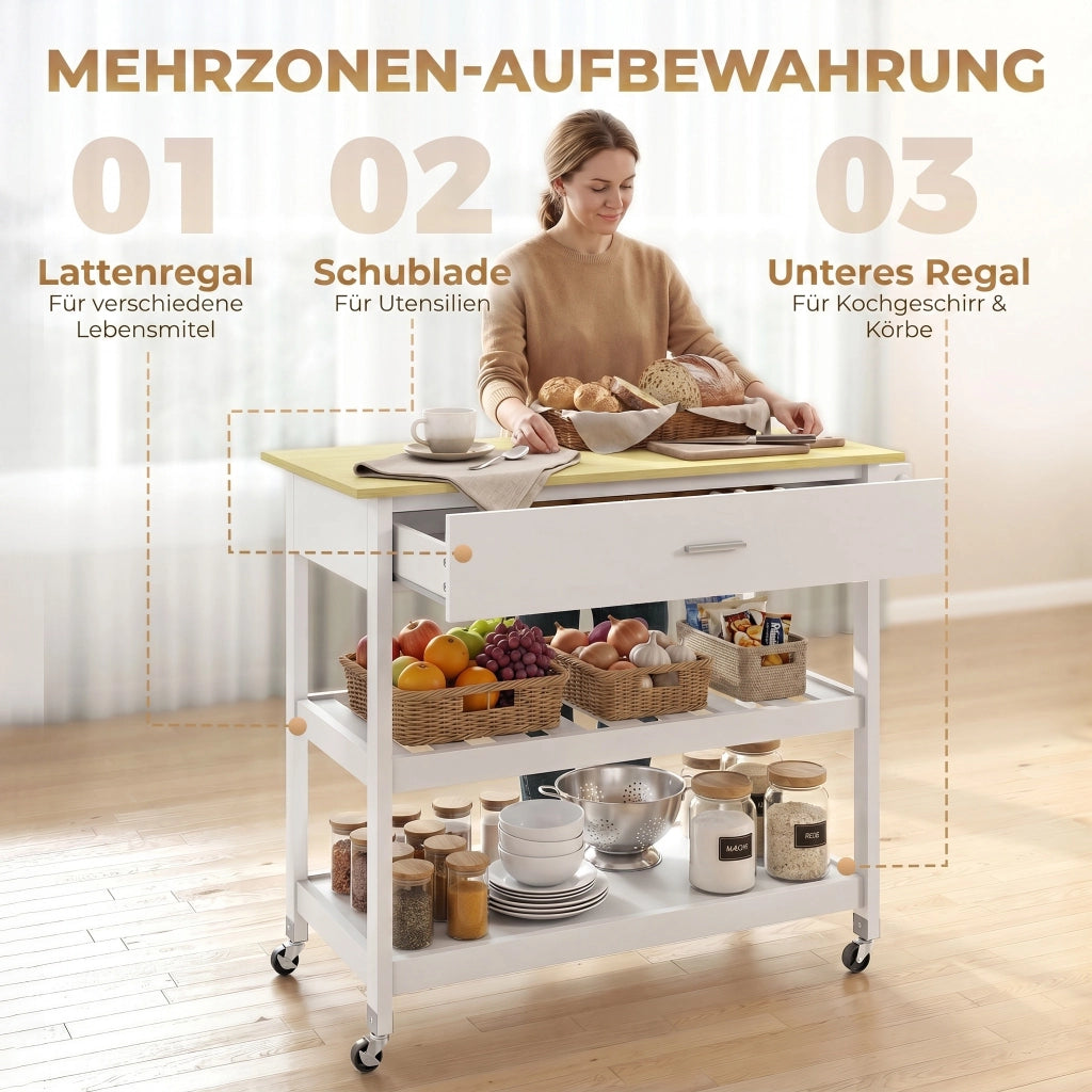 Mobile da cucina con ruote ¨C Minimal ¨C bianco