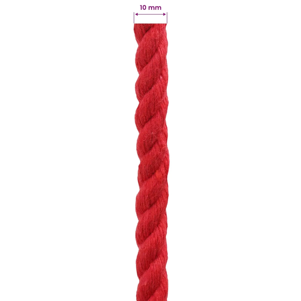 Corda di Cotone 10 mm 50 m Rosso 100% Cotone 42011908