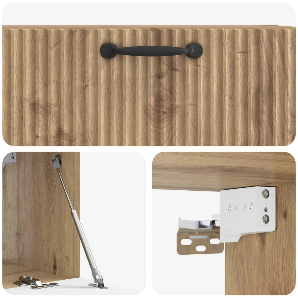 Mobile Porta TV da Muro-Credenza per TV sospesa Rovere Artigianale 78,5 x 31 x 30 cm 944372