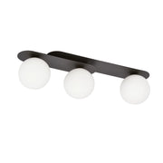 Plafoniera Emibig Plaza 3 luci 3xE14 metallo nero/opal