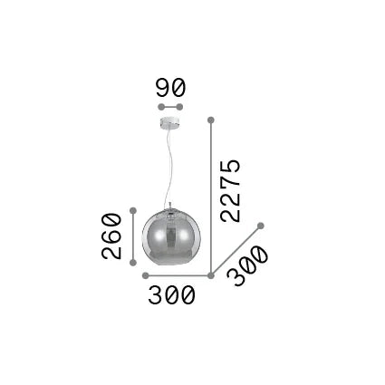 Lampada da soffitto Collezione NEMO Ambra Altezza Regolabile Metallo/Vetro Ideal Lux