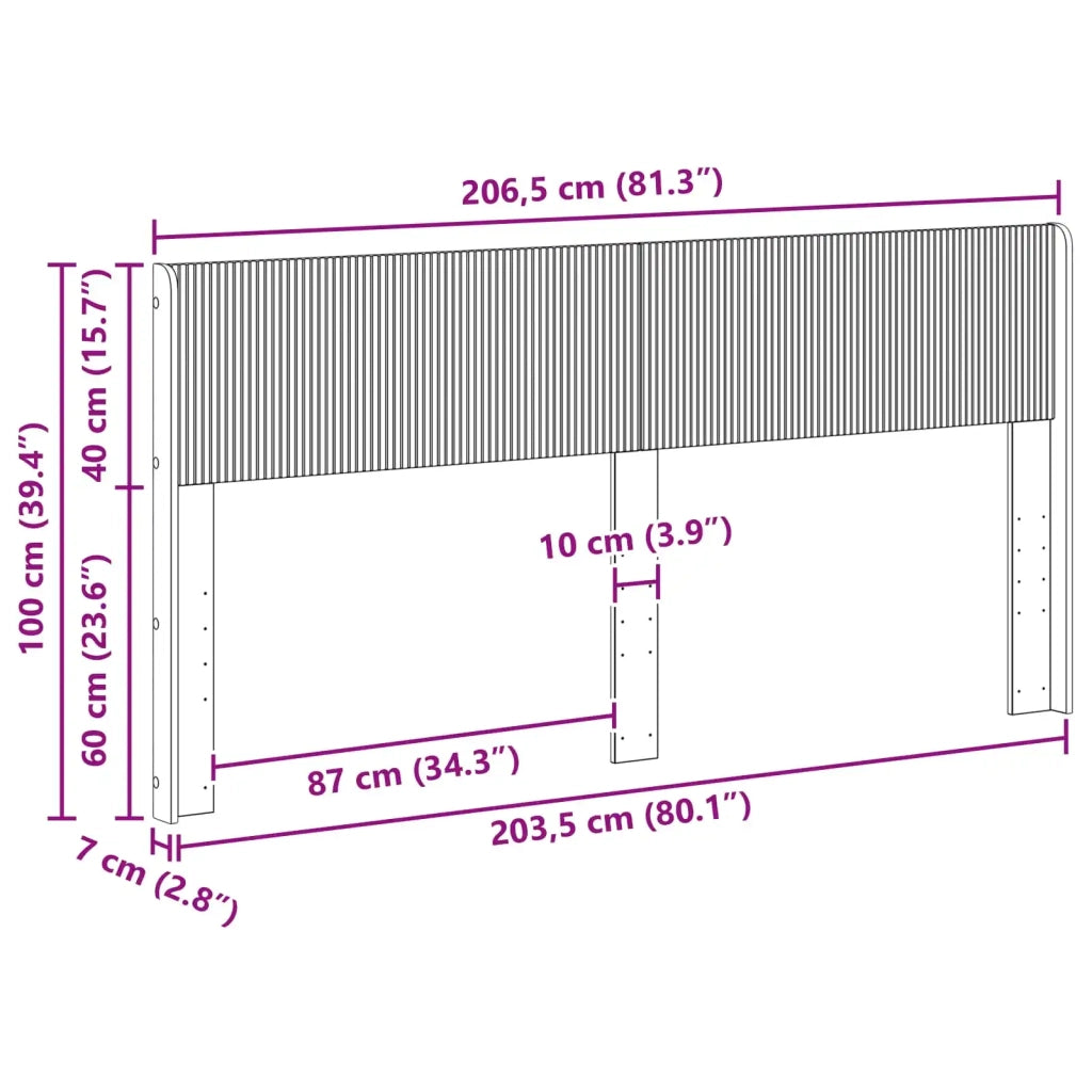 Testiera | Testata Letto Rovere Fumo PB