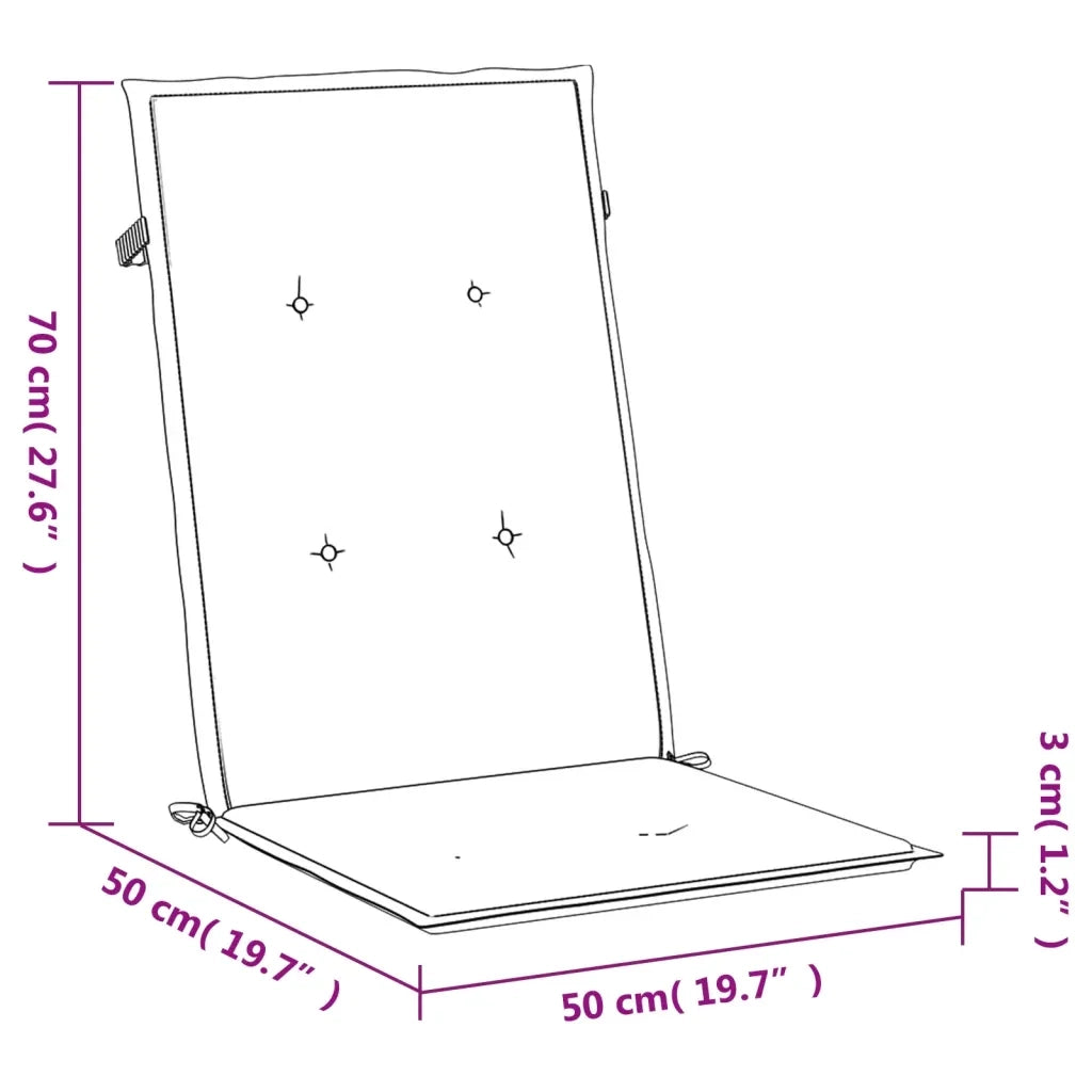 Cuscini per Sedia con Schienale Alto 4 pz | Cuscini per sedie Multicolore in Tessuto