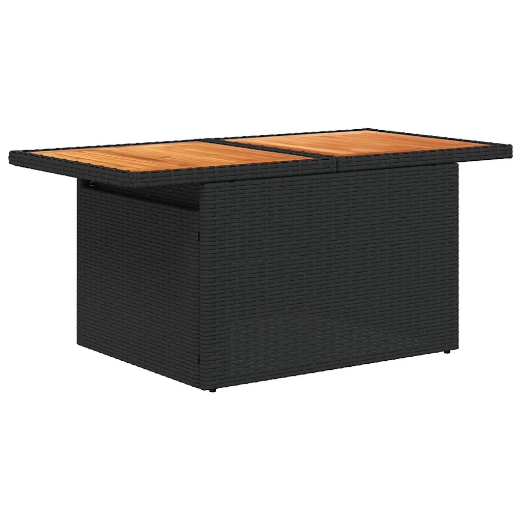 Set Divani da Giardino 10pz con Cuscini in Polyrattan Nero 3327417
