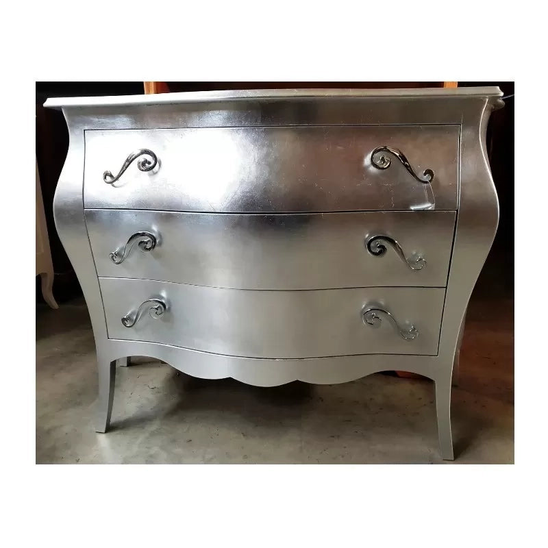 Comò 3 cassetti bombato 116*45*85 argento (1914) - Mobili 2G