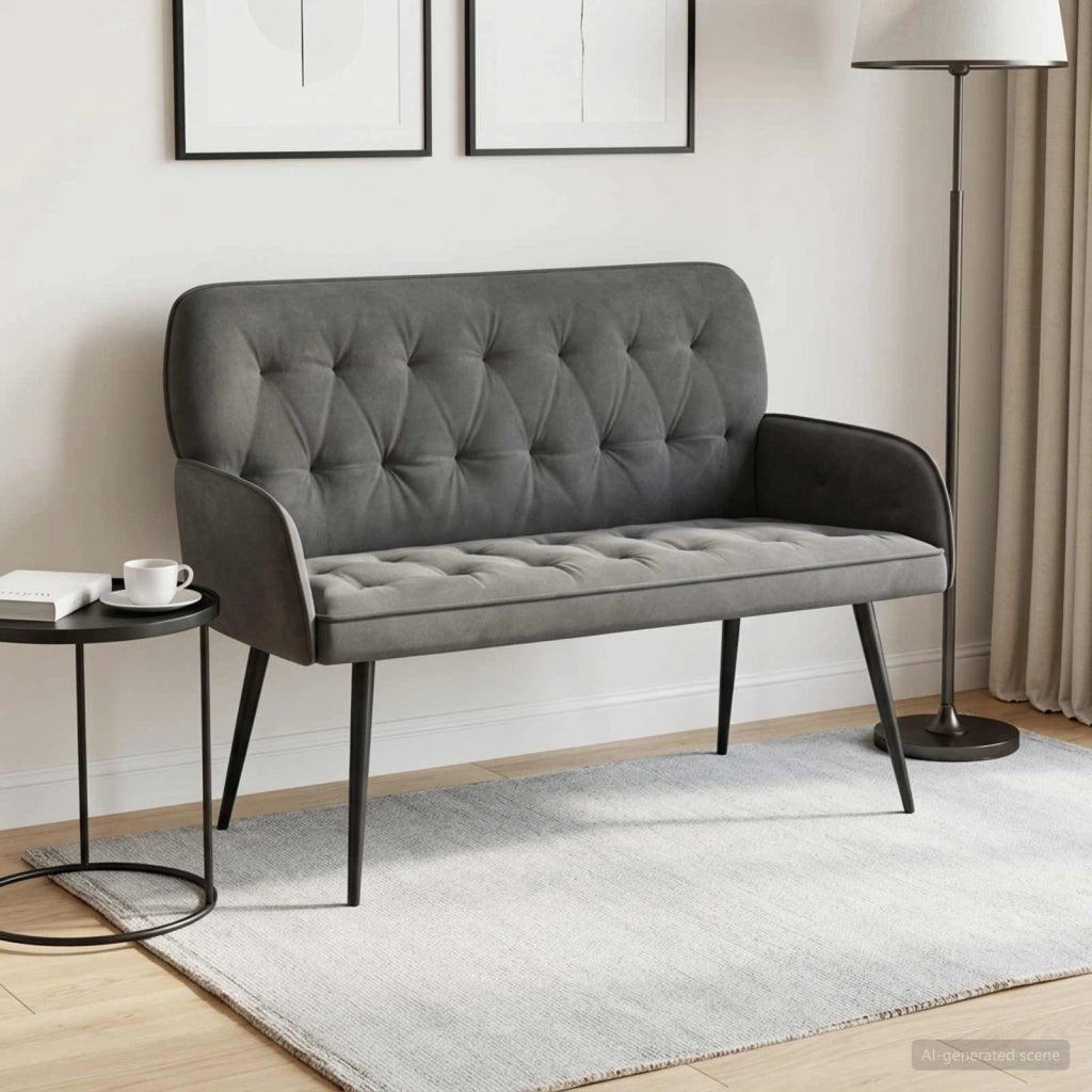 Divano a 2 posti con gambe in metallo 2 posto Grigio Scuro 42051018