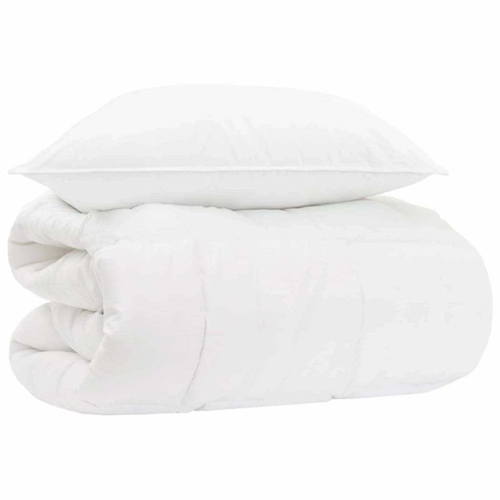 Set di Piumoni 2 pz 140 x 200 cm Tutte le stagioni Bambù Bianco 3431476