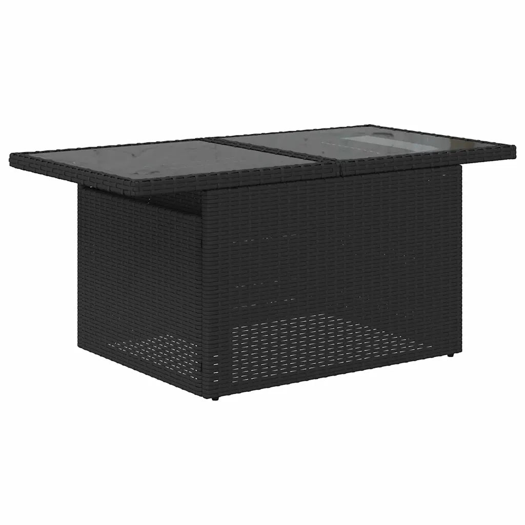 Set Divano da Giardino con cuscino 9 pcs Nero e Blu polyrattan 3348852